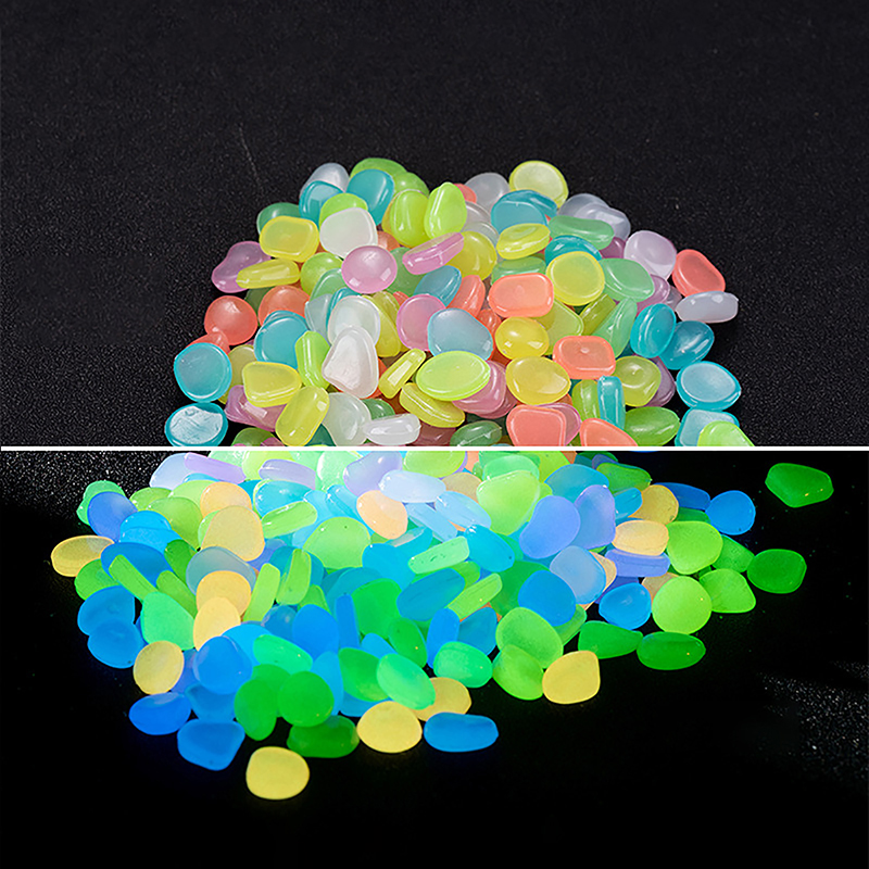 Aquarium Fish Accessories - 100 szt. Świecące w ciemności kamienie