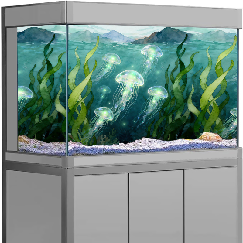 Naklejka na tło akwarium Meduz – Aquarium Fish Wallpaper recenzja i cena